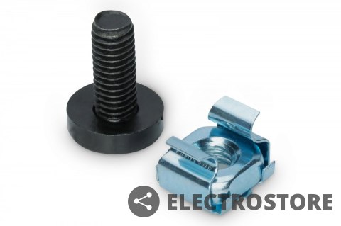 Digitus Śruby montażowe M6 19.8mm, nakrętki i podkładki do komponentów RACK 10" i 19" zestaw 50szt. czarne Digitus Śruby montażowe M6 19.8mm, nakrętki i podkładki do komponentów RACK 10" i 19" zestaw 50szt. czarne