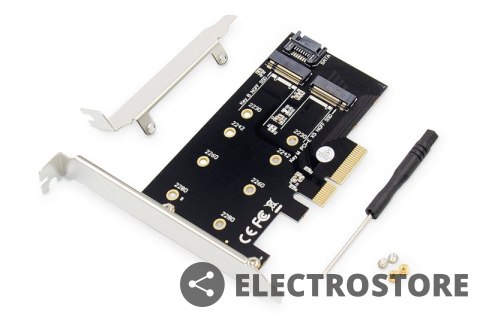 Digitus Karta rozszerzeń (Kontroler) M.2 NGFF/NVMe SSD PCIe 3.0 x4 SATA 80, 60, 42, 30 mm Digitus Karta rozszerzeń (Kontroler) M.2 NGFF/NVMe SSD PCIe 3.0 x4 SATA 80, 60, 42, 30 mm