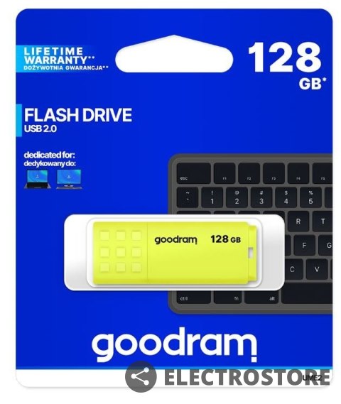 GOODRAM Pendrive UME2 128GB USB 2.0 żółty