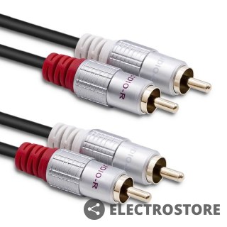 Qoltec Kabel 2xRCA męski / 2xRCA męski | 3m | czarny