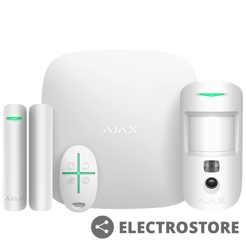 AJAX Zestaw alarmowy StarterKit Cam Hub 2, MC, DP, SpaceControl, biały