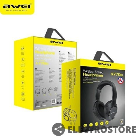 AWEI Słuchawki nauszne Bluetooth A770BL Czarne AWEI Słuchawki nauszne Bluetooth A770BL Czarne