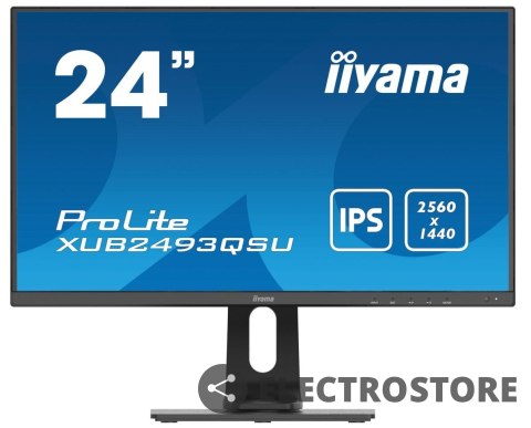 IIYAMA Monitor 23.8 cala XUB2493QSU-B1 IPS,QHD,HDMI,DP,USB3.0,2x2W,PIVOT