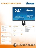 IIYAMA Monitor 23.8 cala XUB2493QSU-B1 IPS,QHD,HDMI,DP,USB3.0,2x2W,PIVOT