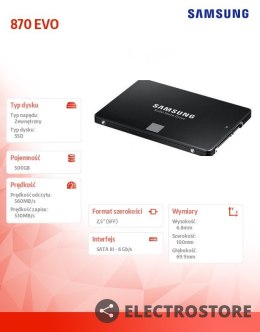 Samsung Dysk SSD 870EVO MZ-77E500B/EU 500GB