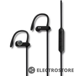 Qoltec Słuchawki sportowe bezprzewodowe | dokanałowe | BT4.2 | mikrofon | super bass | czarne