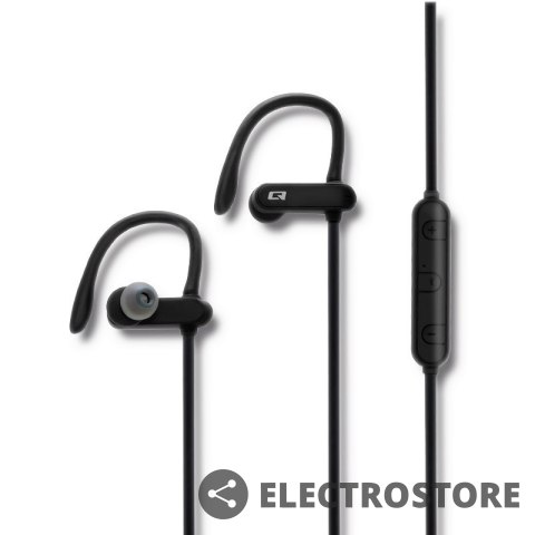 Qoltec Słuchawki sportowe bezprzewodowe | dokanałowe | BT4.2 | mikrofon | super bass | czarne