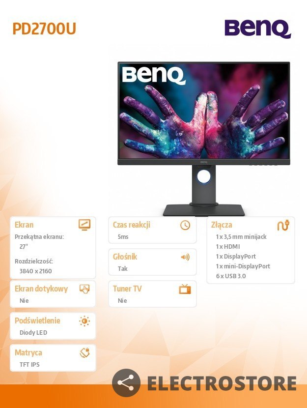 Benq Monitor 27 PD2700U LED 5ms/QHD/IPS/HDMI/DP/USB