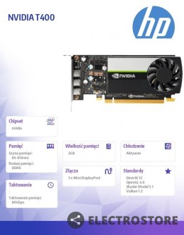 HP Inc. Karta graficzna NVIDIA T400 2GB 3mDP GFX 340K8AA