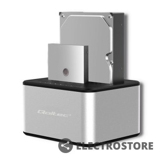 Qoltec Stacja dokująca dysków 2xHDD/SSD | 2.5"/3.5" SATA | USB 3.0 | Klonowanie