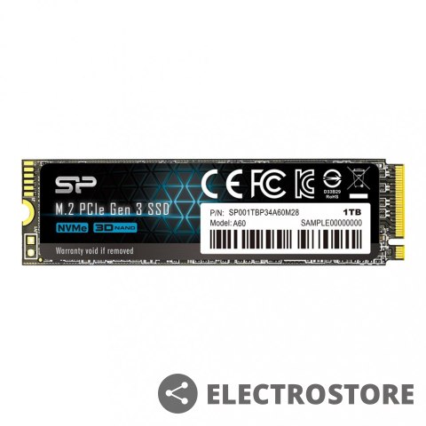 Silicon Power Dysk SSD P34A60 1TB PCIE M.2 NVMe 2200/1600 MB/s