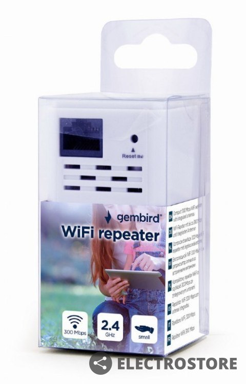 Gembird Wzmacniacz sygnału Wi-Fi 300Mbps bialy Gembird Wzmacniacz sygnału Wi-Fi 300Mbps bialy