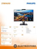 Philips Monitor 275B1H 27 cali IPS DVI HDMI DP Pivot Webcam