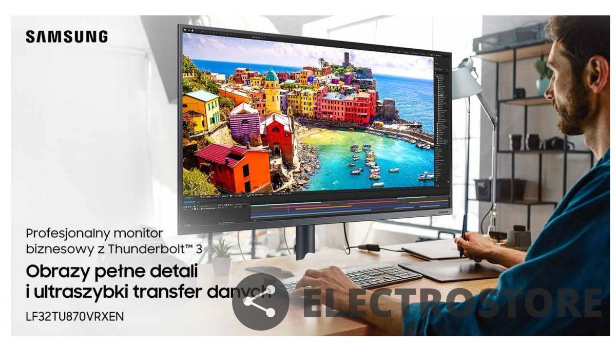 Samsung Monitor 32 cale LF32TU870VRXEN VA 3840x2160 UHD 16:9 1xHDMI 2 (TB 3.0) 1xDP 2xUSB 3.0 LAN (RJ45) 5ms HAS+PIVOT płaski 3 lata on Samsung Monitor 32 cale LF32TU870VRXEN VA 3840x2160 UHD 16:9 1xHDMI 2 (TB 3.0) 1xDP 2xUSB 3.0 LAN (RJ45) 5ms HAS+PIVOT płaski 3 lata on
