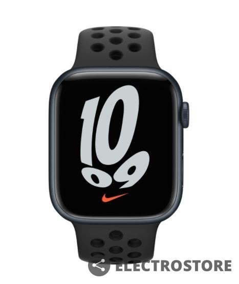 Apple Watch Nike Series 7 GPS, 41mm Koperta z aluminium w kolorze księżycowej poświaty z paskiem sportowym Nike kolor antracyt/czarny Apple Watch Nike Series 7 GPS, 41mm Koperta z aluminium w kolorze księżycowej poświaty z paskiem sportowym Nike kolor antracyt/czarny