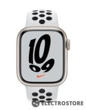 Apple Watch Nike Series 7 GPS, 45mm Koperta z aluminium w kolorze księżycowej poświaty z paskiem sportowym Nike czysta platyna/czarny 