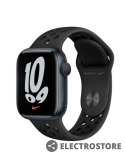 Apple Watch Nike Series 7 GPS, 45mm Koperta z aluminium w kolorze północy z paskiem sportowym Nike w kolorze antracyt/czarny - Regular
