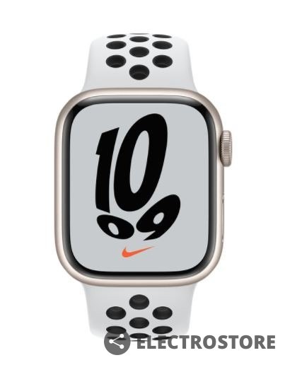 Apple Watch Nike Series 7 GPS + Cellular, 45mm Koperta z aluminium w kolorze księżycowej poświaty z paskiem sportowym Nike czysta plat