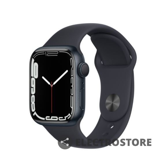 Apple Watch Series 7 GPS, 45mm Koperta z aluminium w kolorze północy z paskiem sportowym w kolorze północy - Regular