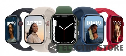 Apple Watch Series 7 GPS, 45mm Koperta z aluminium w kolorze północy z paskiem sportowym w kolorze północy - Regular Apple Watch Series 7 GPS, 45mm Koperta z aluminium w kolorze północy z paskiem sportowym w kolorze północy - Regular