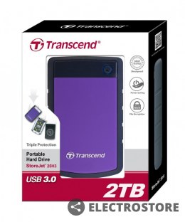 Transcend Dysk HDD zewnętrzny 2,5" StoreJet 25H3P 2TB USB3.0 fioletowy