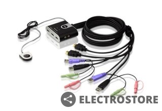 ATEN Przełącznik KVM 2-portowy USB HDMI/Audio ze zdalnym selektorem portu