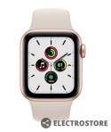 Apple Watch SE GPS + Cellular, 40mm koperta z aluminium w kolorze złotym z paskiem sportowym w kolorze księżycowej poświaty - Regular