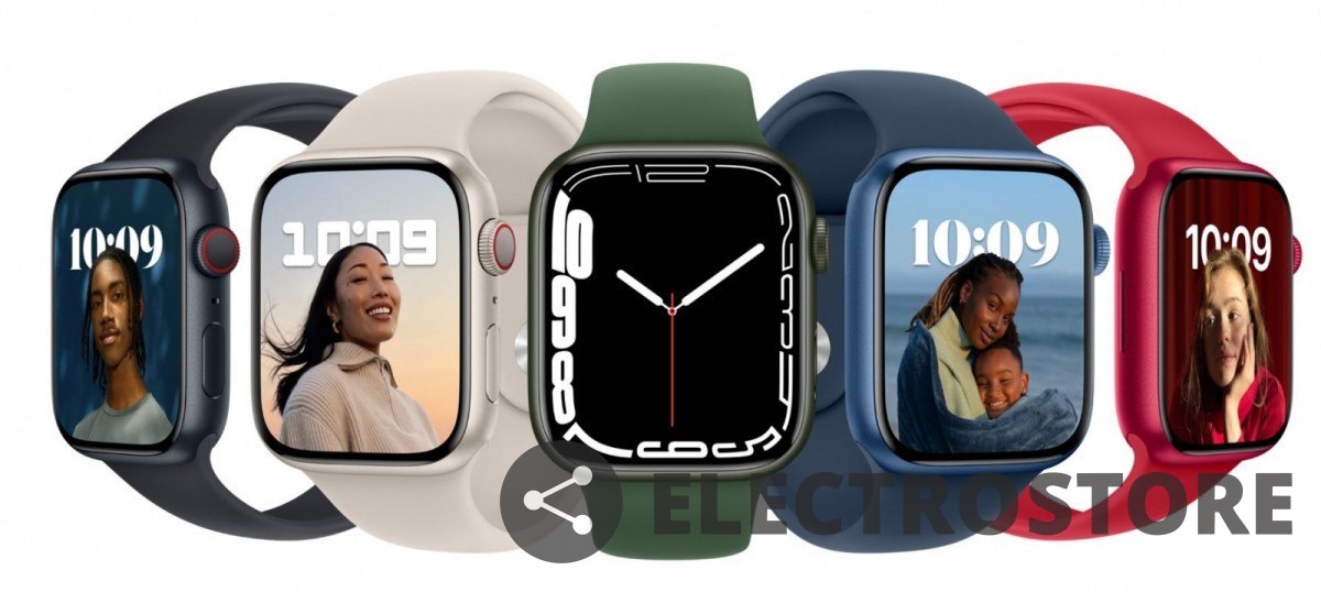 Apple Watch Series 7 GPS, 41mm Koperta z aluminium w kolorze północy z paskiem sportowym w kolorze północy - Regular