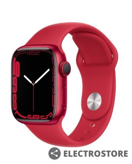 Apple Watch Series 7 GPS, 41mm koperta z aluminium z edycji (PRODUCT)RED z paskiem sportowym z edycji (PRODUCT)RED - Regular