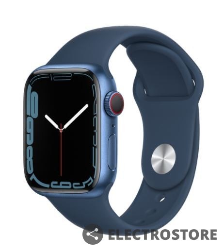 Apple Watch Series 7 GPS + Cellular, 45mm Koperta z aluminium w kolorze niebieskim z paskiem sportowym w kolorze błękitnej toni - Regu