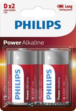Philips Baterie Power Alkaline D 2szt. blister (LR20)