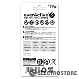 EverActive Baterie litowe zestaw 8 szt. CRMIX 4x CR2032, 2x CR2025, 2x CR2016