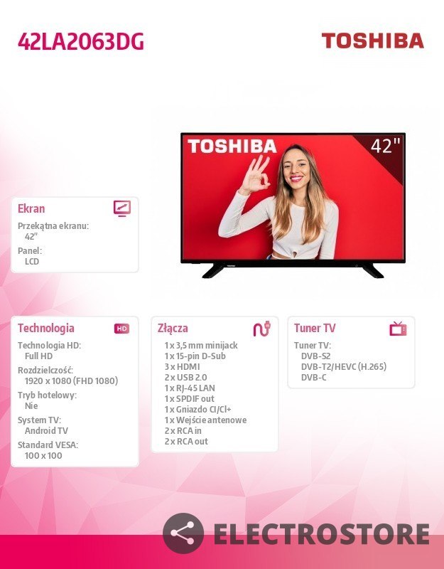 Toshiba Telewizor LED 42 42LA2063DG