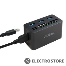 LogiLink Hub USB 3.0, 3 porty, z czytnikiem kart pamięci