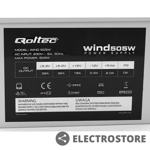 Qoltec Zasilacz ATX Wind 505W (bulk)
