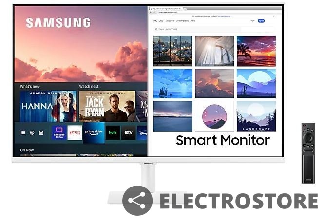 Samsung Monitor 31,5 cala LS32AM703UUXEN VA 3840 x 2160 UHD 16:9 2xHDMI/1xUSB-C (65W) 8 ms (GTG) głośniki płaski biały SMART