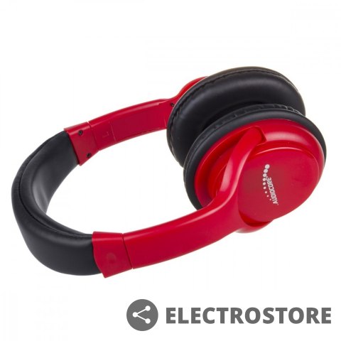 Audiocore Słuchawki bezprzewodowe nauszne AC720R Czerwone Audiocore Słuchawki bezprzewodowe nauszne AC720R Czerwone