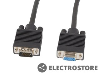 Lanberg Kabel VGA Ferryt 1.8M M/F Ekran czarny