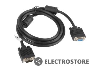 Lanberg Kabel VGA Ferryt 1.8M M/F Ekran czarny
