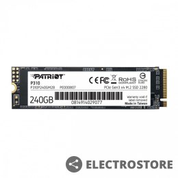 Patriot Dysk SSD P310 240GB M.2 2280 1700/1000 PCIe NVMe Gen3 x 4