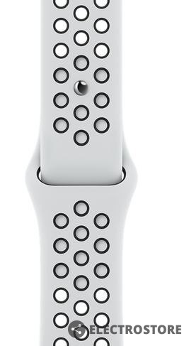 Apple Watch Nike SE GPS, 44mm koperta z aluminium w kolorze srebrnym z paskiem sportowym w kolorze czystej platyny/czarnym - Regular