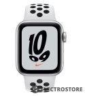 Apple Watch Nike SE GPS, 44mm koperta z aluminium w kolorze srebrnym z paskiem sportowym w kolorze czystej platyny/czarnym - Regular