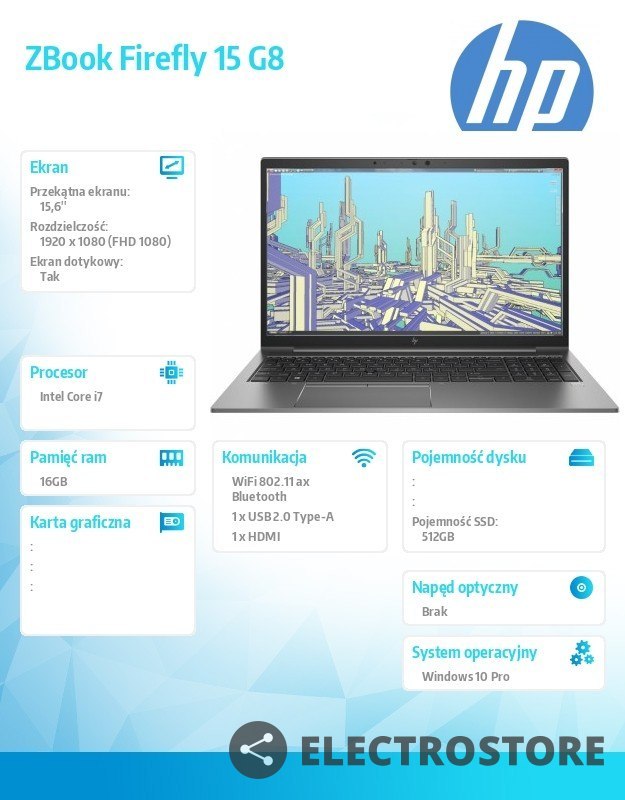 HP Inc. Laptop Firefly 15 G8 W10P/15 i7-1165G7/512/16 2C9S8EA