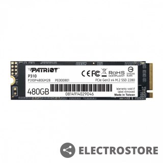 Patriot Dysk SSD P310 480GB M.2 2280 1700/1500 PCIe NVMe Gen3 x 4