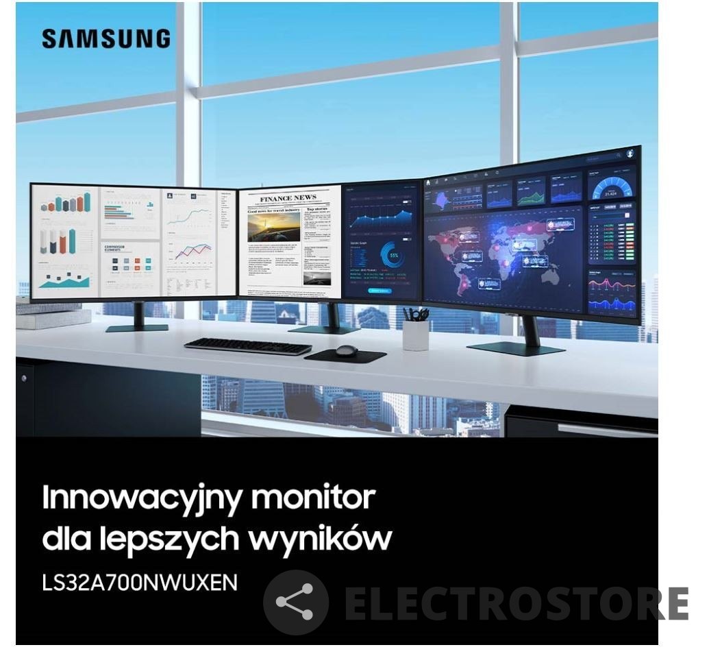 Samsung Monitor 32 cale LS32A700NWUXEN VA 3840 x 2160 UHD 16:9 2xHDMI/1xDP 5 ms (GTG) płaski