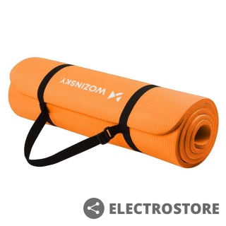 Mata gimnastyczna do ćwiczeń 181 cm x 63 cm x 1 cm joga pilates pomarańczowy