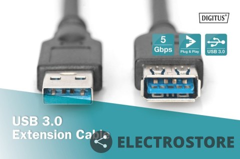 Digitus Kabel przedłużający USB 3.1 Gen.1 SuperSpeed 5Gbps Typ USB A/USB A M/Ż czarny 1,8m Digitus Kabel przedłużający USB 3.1 Gen.1 SuperSpeed 5Gbps Typ USB A/USB A M/Ż czarny 1,8m