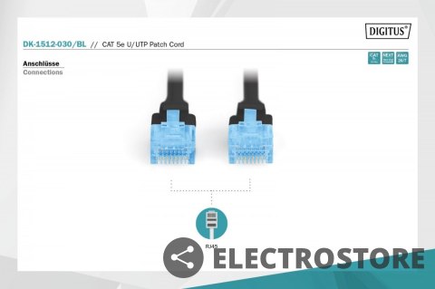 Digitus Patch cord U/UTP kat.5e PVC 3m czarny Digitus Patch cord U/UTP kat.5e PVC 3m czarny