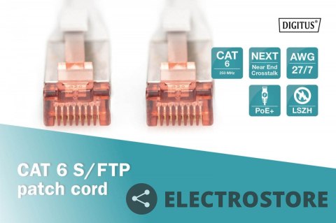 Digitus Patch cord S/FTP kat.6 LS0H 1m Szary Digitus Patch cord S/FTP kat.6 LS0H 1m Szary