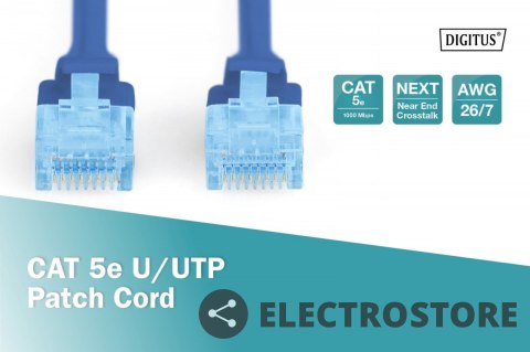 Digitus Patch cord U/UTP kat.5e PVC 1m niebieski Digitus Patch cord U/UTP kat.5e PVC 1m niebieski